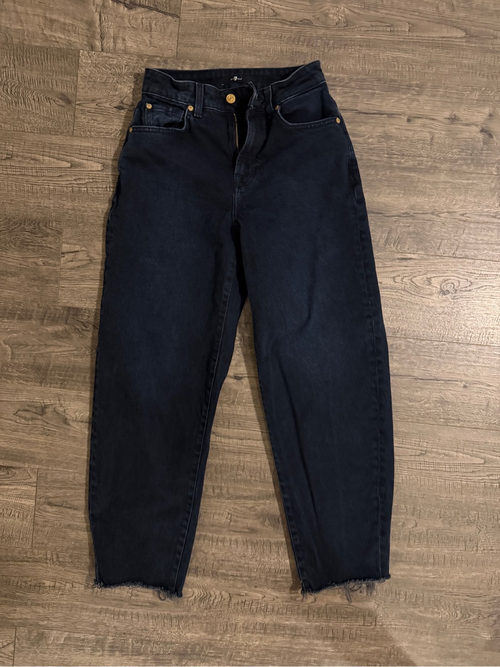 7 For All Mankind Jayne Tapered Blue Monday with Raw Cut